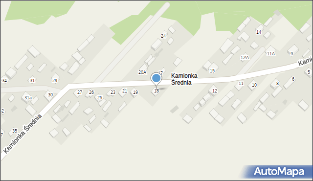 Kamionka Średnia, Kamionka Średnia, 18, mapa Kamionka Średnia