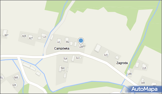 Kamionka Wielka, Kamionka Wielka, 120, mapa Kamionka Wielka