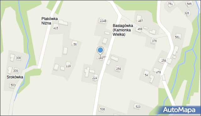 Kamionka Wielka, Kamionka Wielka, 141, mapa Kamionka Wielka