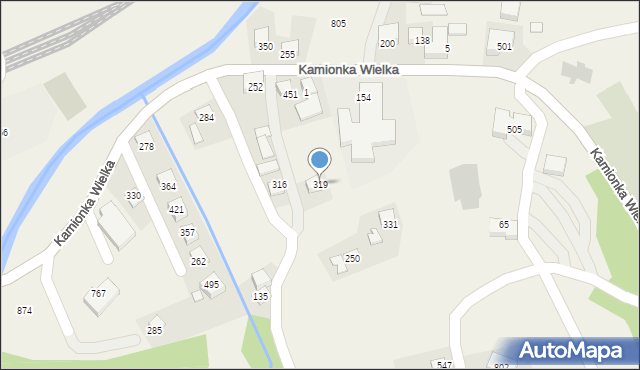 Kamionka Wielka, Kamionka Wielka, 319, mapa Kamionka Wielka