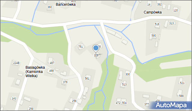 Kamionka Wielka, Kamionka Wielka, 326, mapa Kamionka Wielka