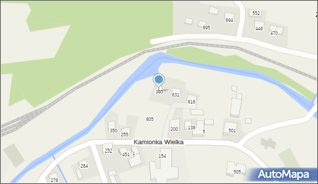 Kamionka Wielka, Kamionka Wielka, 390, mapa Kamionka Wielka