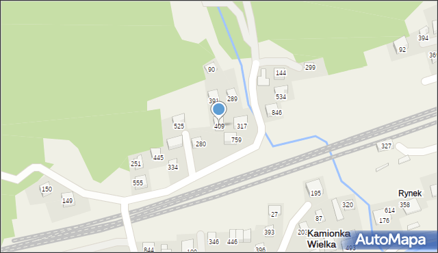 Kamionka Wielka, Kamionka Wielka, 409, mapa Kamionka Wielka