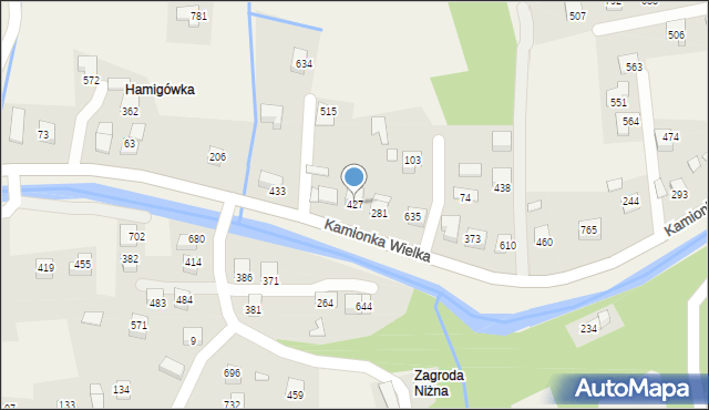 Kamionka Wielka, Kamionka Wielka, 427, mapa Kamionka Wielka