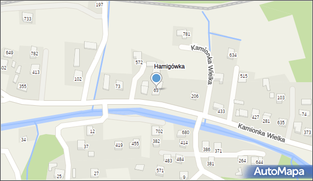 Kamionka Wielka, Kamionka Wielka, 63, mapa Kamionka Wielka