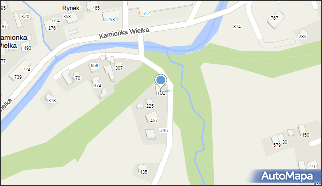 Kamionka Wielka, Kamionka Wielka, 701, mapa Kamionka Wielka