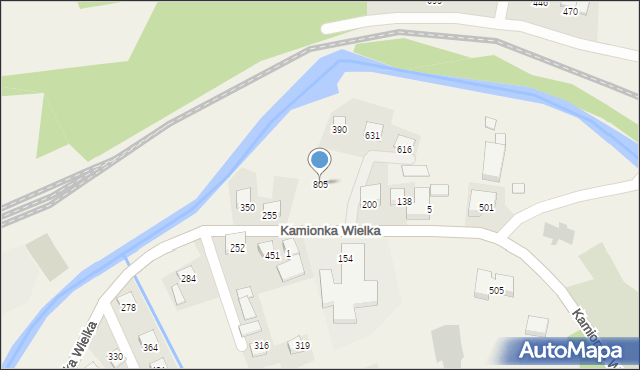 Kamionka Wielka, Kamionka Wielka, 805, mapa Kamionka Wielka