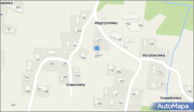 Kamionka Wielka, Kamionka Wielka, 825, mapa Kamionka Wielka