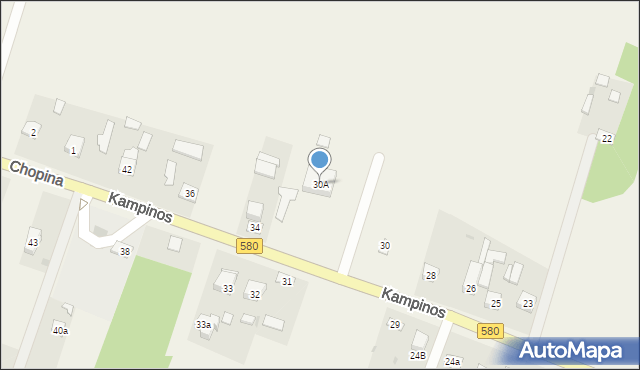 Kampinos A, Kampinos A, 30A, mapa Kampinos A