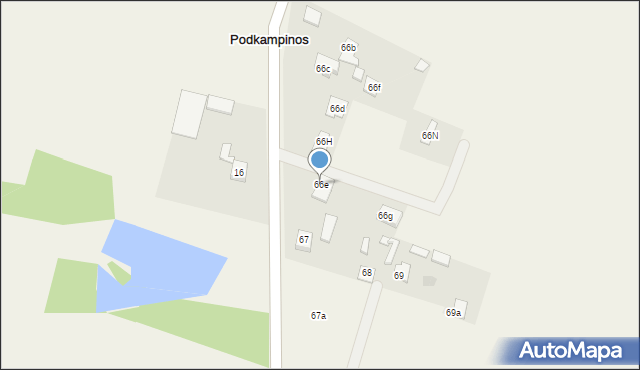 Kampinos A, Kampinos A, 66e, mapa Kampinos A