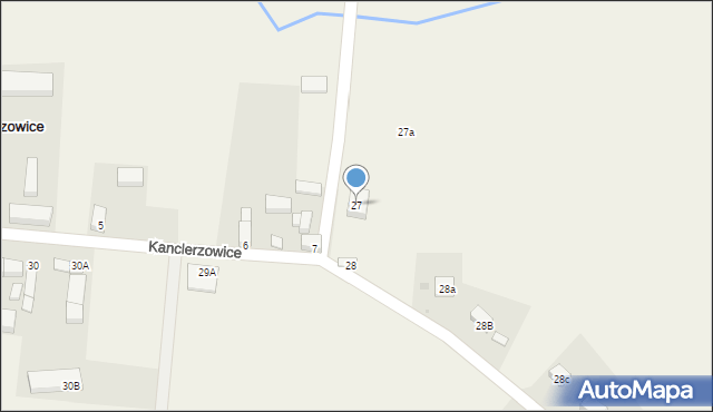 Kanclerzowice, Kanclerzowice, 27, mapa Kanclerzowice