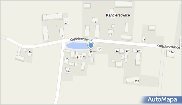 Kanclerzowice, Kanclerzowice, 33, mapa Kanclerzowice