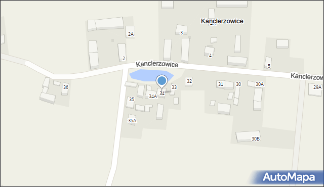 Kanclerzowice, Kanclerzowice, 34, mapa Kanclerzowice