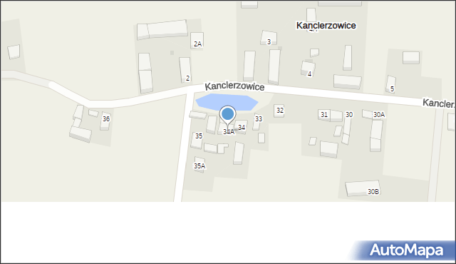 Kanclerzowice, Kanclerzowice, 34A, mapa Kanclerzowice