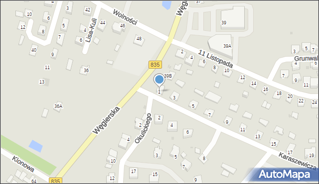 Kańczuga, Karaszewicza-Tokarzewskiego, 1, mapa Kańczuga