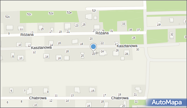 Kania Góra, Kasztanowa, 22, mapa Kania Góra