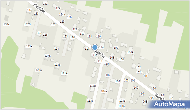 Kaniów, Kaniów, 115, mapa Kaniów