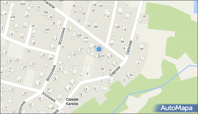 Kaniów, Kaniów, 13, mapa Kaniów