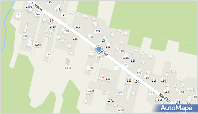 Kaniów, Kaniów, 133, mapa Kaniów