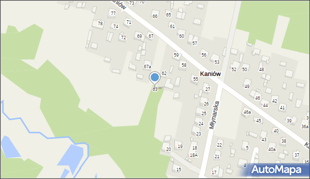 Kaniów, Kaniów, 63, mapa Kaniów