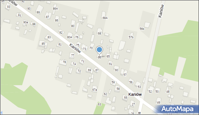 Kaniów, Kaniów, 66, mapa Kaniów