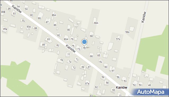 Kaniów, Kaniów, 70, mapa Kaniów