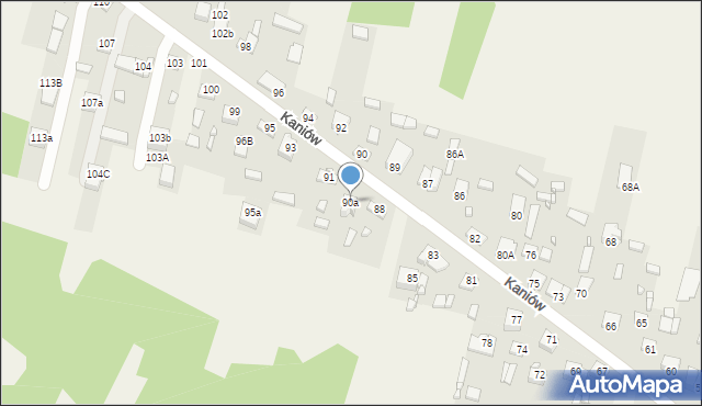 Kaniów, Kaniów, 90a, mapa Kaniów