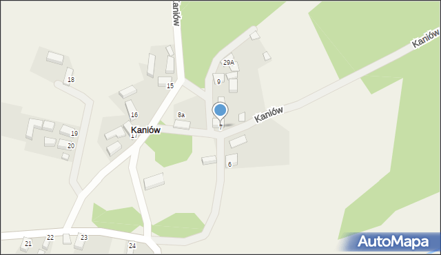 Kaniów, Kaniów, 7, mapa Kaniów