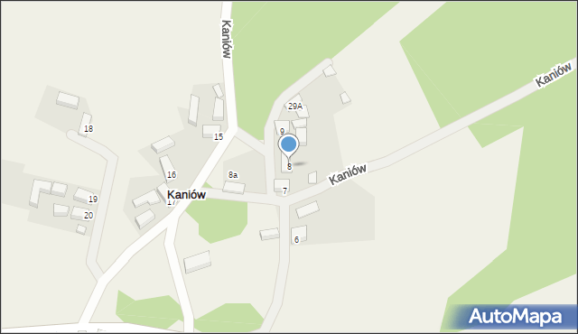 Kaniów, Kaniów, 8, mapa Kaniów