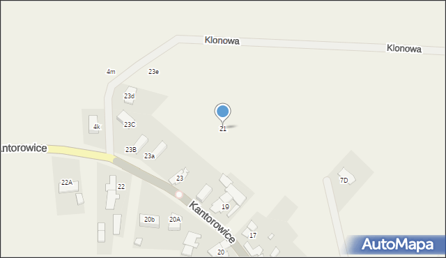 Kantorowice, Kantorowice, 21, mapa Kantorowice