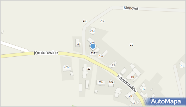 Kantorowice, Kantorowice, 23B, mapa Kantorowice