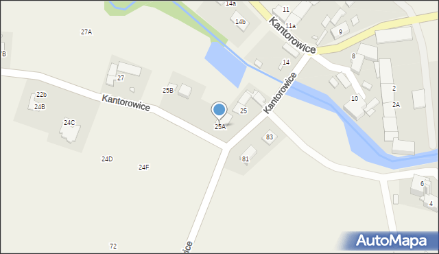 Kantorowice, Kantorowice, 25A, mapa Kantorowice