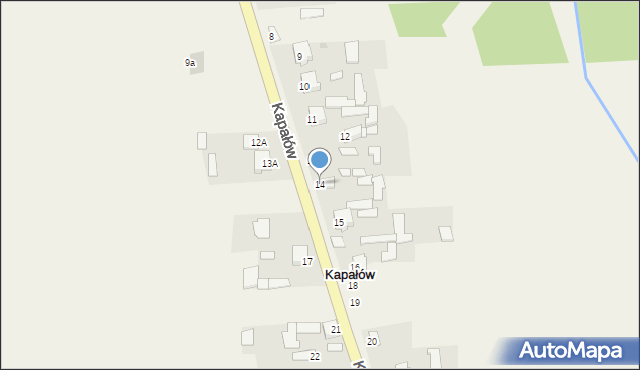 Kapałów, Kapałów, 14, mapa Kapałów