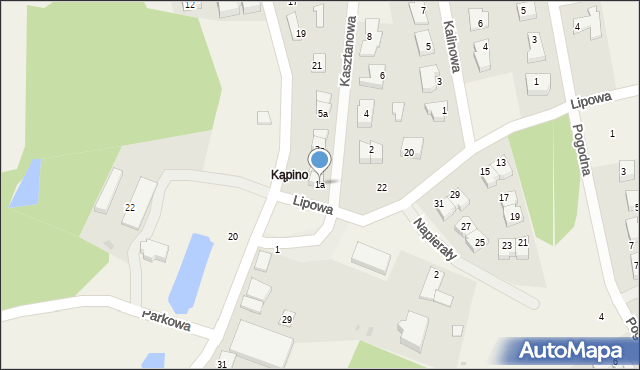 Kąpino, Kasztanowa, 1a, mapa Kąpino
