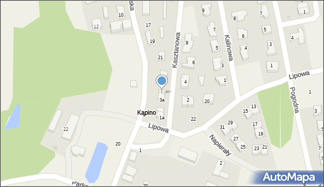 Kąpino, Kasztanowa, 3b, mapa Kąpino