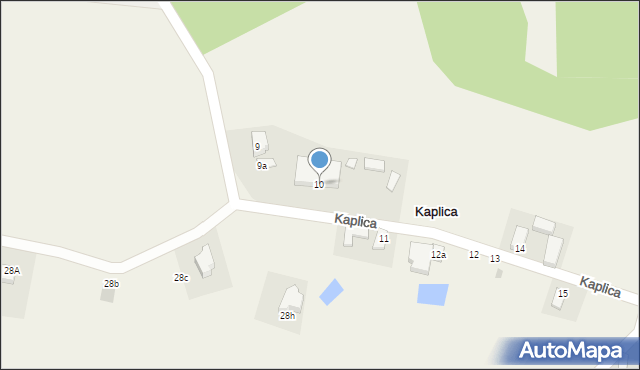 Kaplica, Kaplica, 10, mapa Kaplica