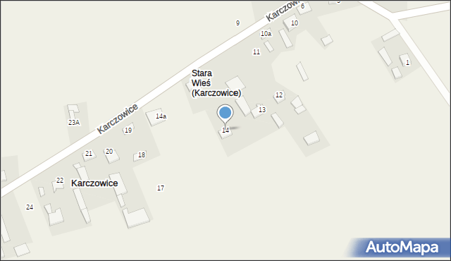 Karczowice, Karczowice, 14, mapa Karczowice