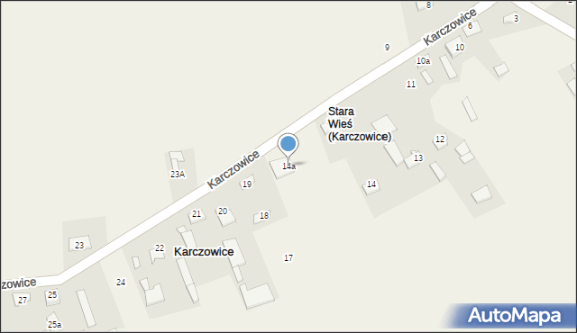 Karczowice, Karczowice, 14a, mapa Karczowice