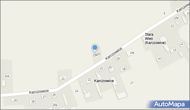 Karczowice, Karczowice, 23A, mapa Karczowice