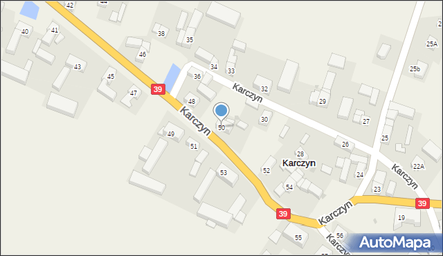 Karczyn, Karczyn, 50, mapa Karczyn