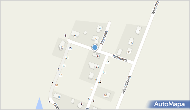 Kargoszyn, Kasztanowa, 13a, mapa Kargoszyn