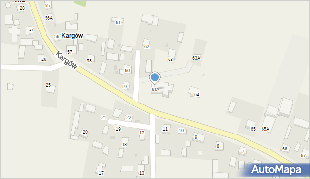 Kargów, Kargów, 64A, mapa Kargów