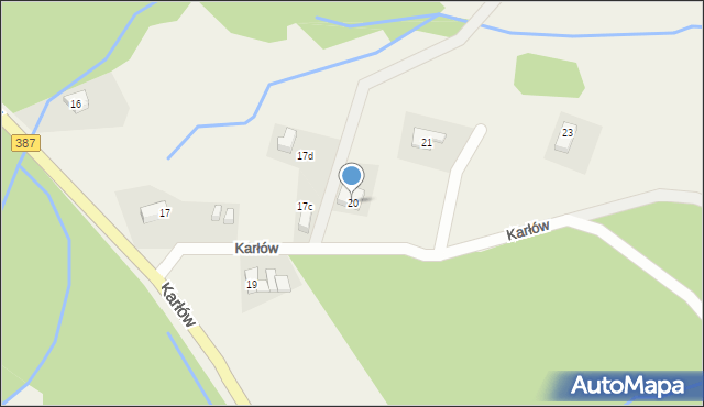 Karłów, Karłów, 20, mapa Karłów