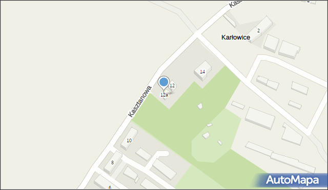 Karłowice, Kasztanowa, 12a, mapa Karłowice