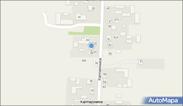 Karmanowice, Karmanowice, 34, mapa Karmanowice