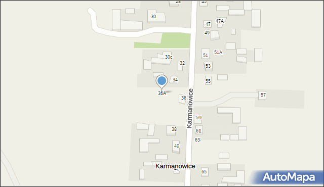 Karmanowice, Karmanowice, 36A, mapa Karmanowice