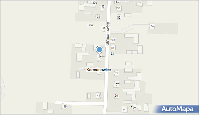 Karmanowice, Karmanowice, 40, mapa Karmanowice