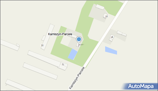 Karniszyn, Karniszyn-Parcele, 17, mapa Karniszyn