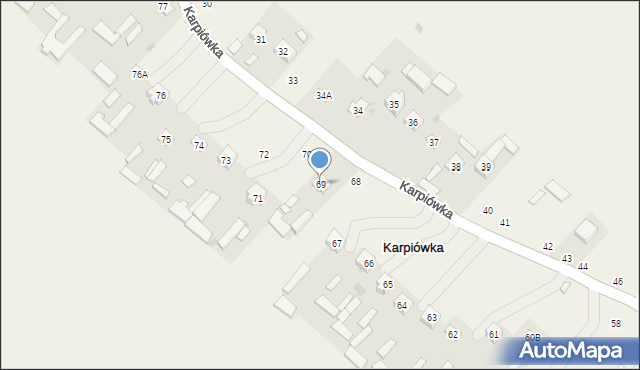 Karpiówka, Karpiówka, 69, mapa Karpiówka