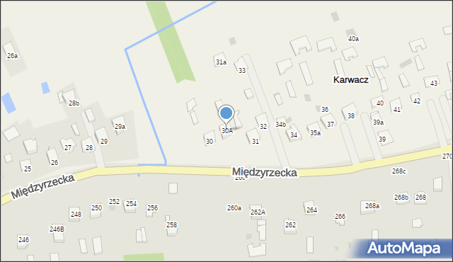 Karwacz, Karwacz, 30A, mapa Karwacz